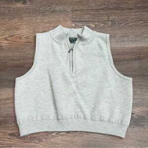 NEW Wild Fable gray sleeveless zip-up crop top Large